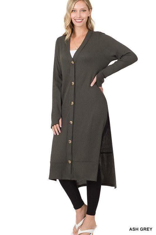 ZENANA Ribbed Long Cardigan - SwagglyLife Home & Fashion